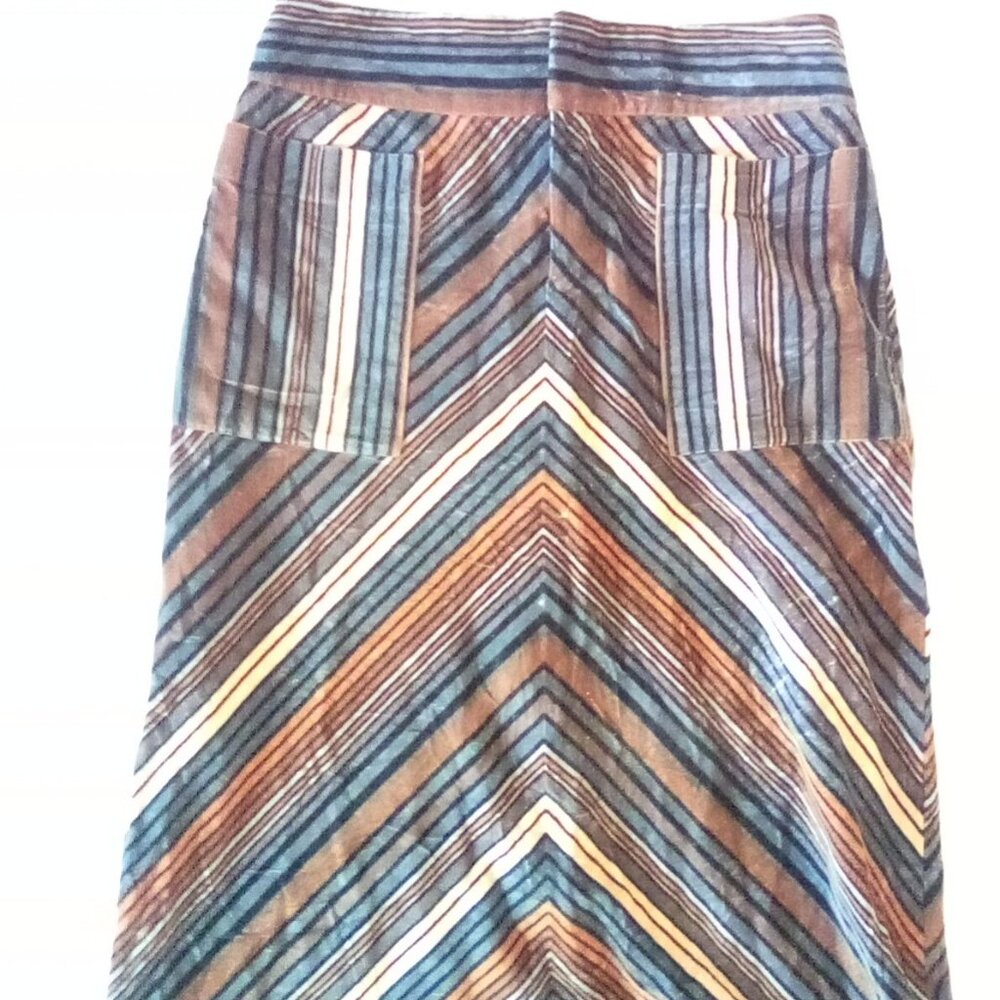 Marc  Jacobs Velvet Chevron Multi Color Striped Skirt Size 4 - Picture 7 of 8
